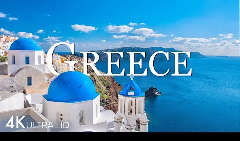 Flying Over The GREECE 4K - Relaxation Film | Nature Scenery Along With Relaxing Music